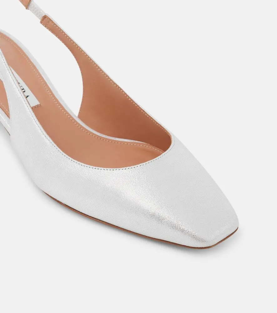 Aquazzura Very Bow leather slingback pumps