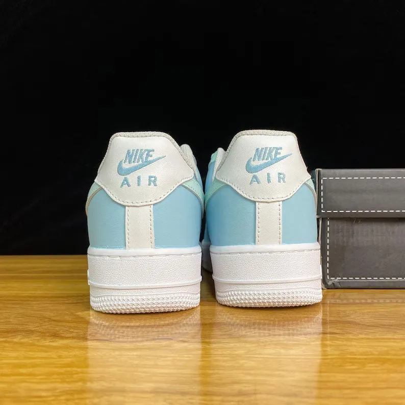 Baby Blue Lettering Custom Air Force 1