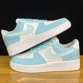Baby Blue Lettering Custom Air Force 1