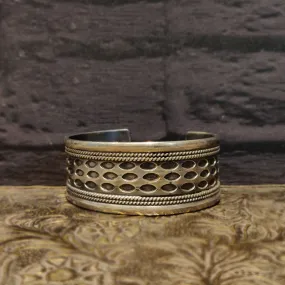 Bold Carved Silver Cuff