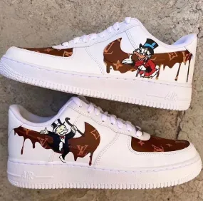 Cartoon Duck Lv Logo Custom Air Force 1