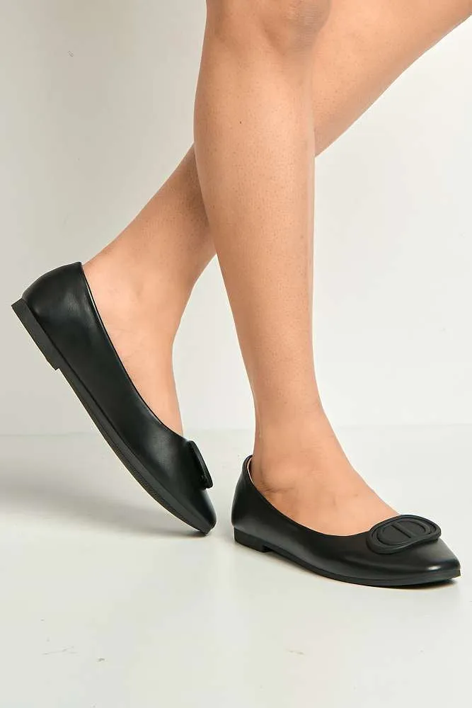Dalia Monogram Detail Brooch Pumps in Black