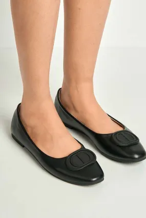 Dalia Monogram Detail Brooch Pumps in Black
