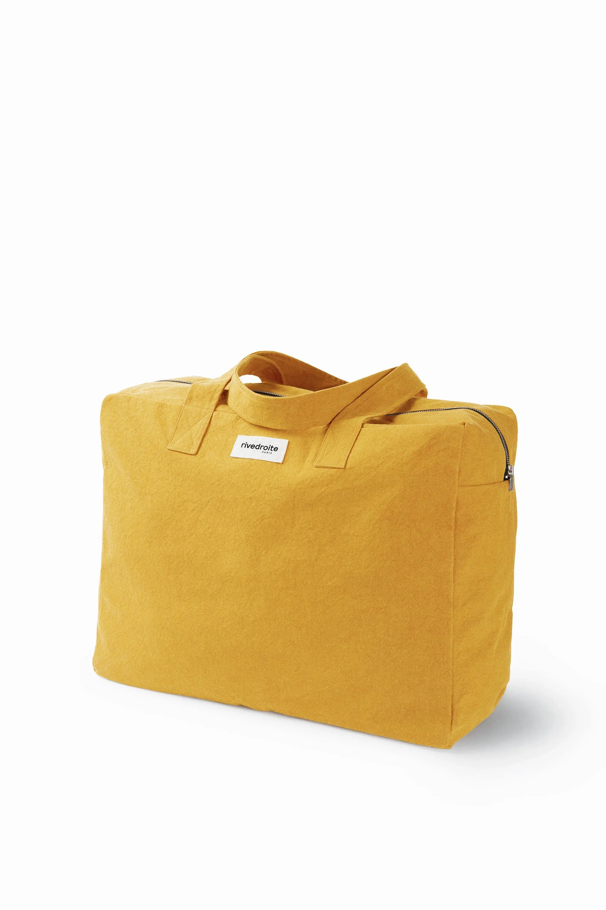 Elzevir the big weekend bag - Recycled cotton mustard