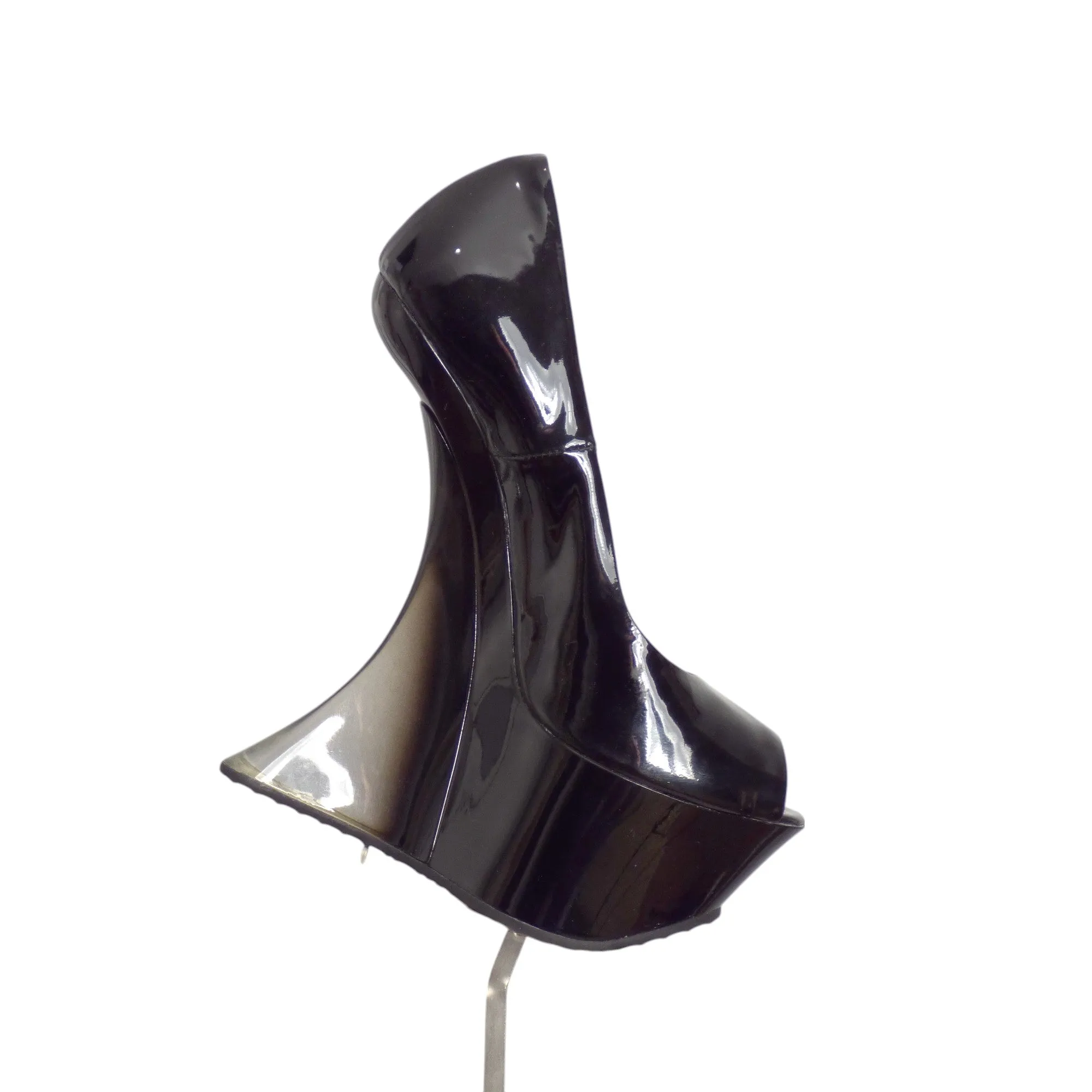 ENRICO MIELE- NIB Black Patent & Lucite Platform Pumps, Size 37