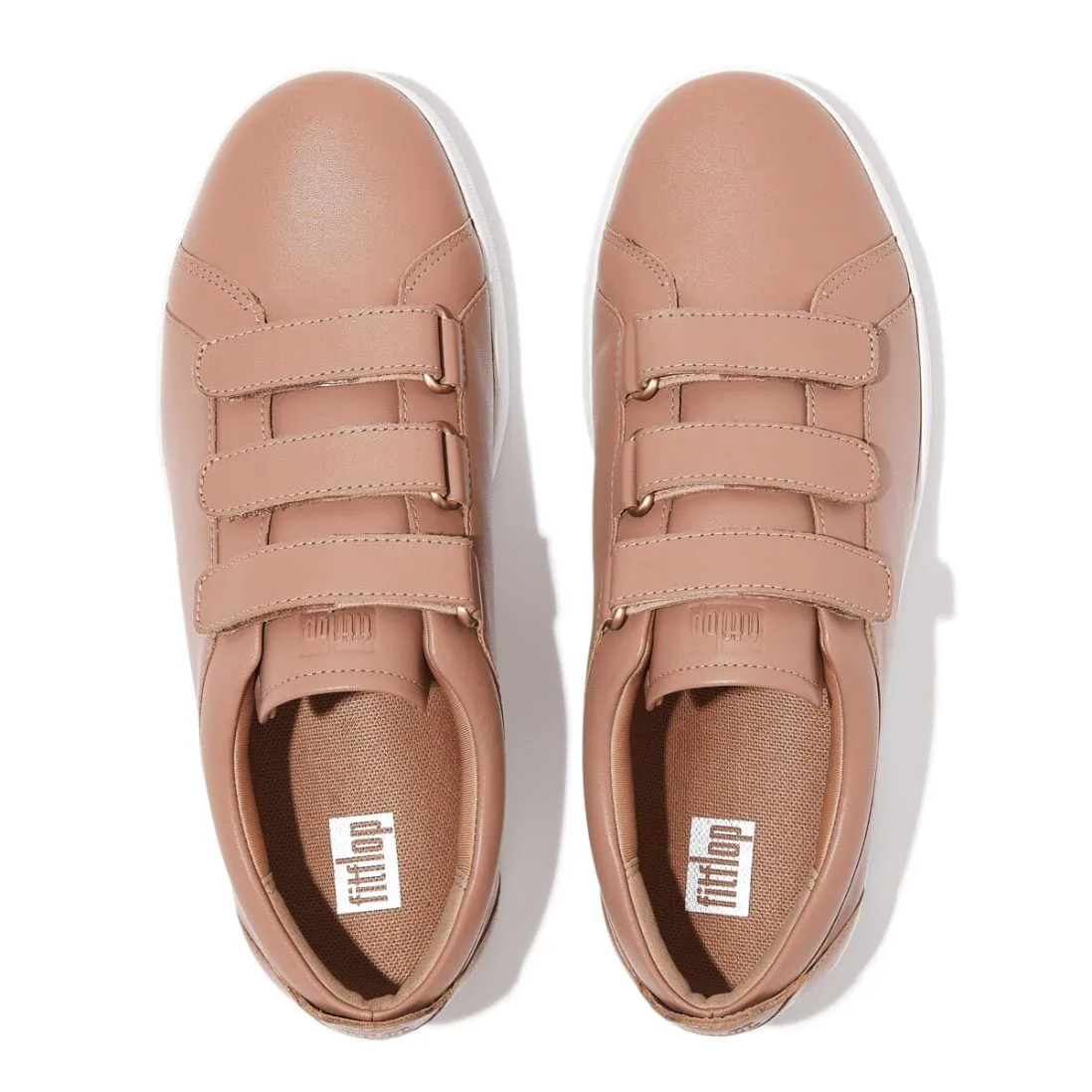 Fit-Flop Rally Quick Stick Leather Sneakers Beige  ראלי סניקרס בז פיט פלופ נעלי נשים