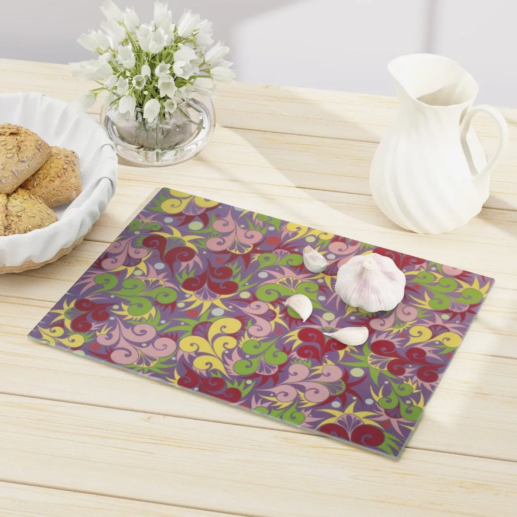 Floral Dynamic Glass Tray