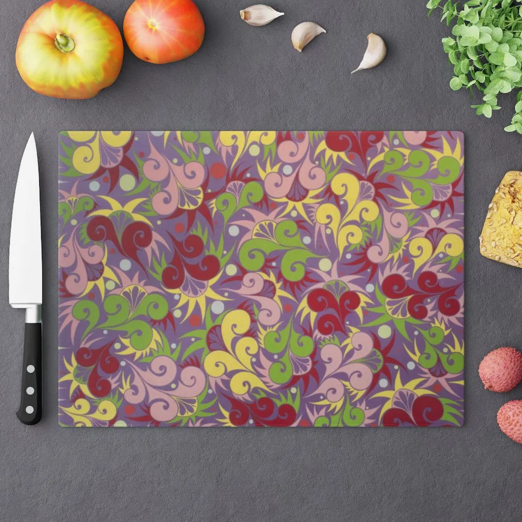 Floral Dynamic Glass Tray