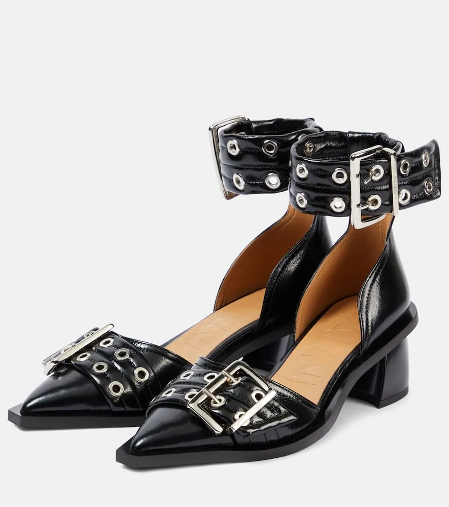 Ganni Faux-leather pumps