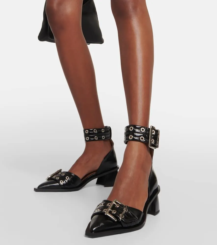 Ganni Faux-leather pumps