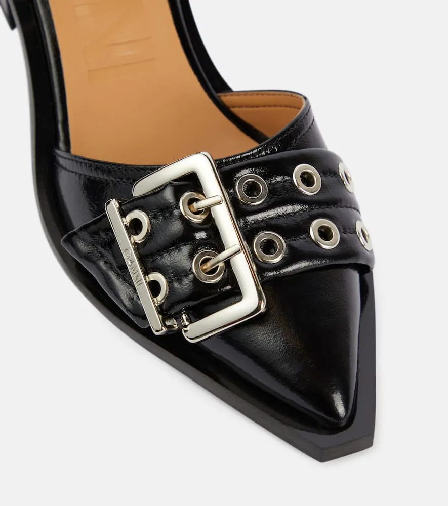 Ganni Faux-leather pumps