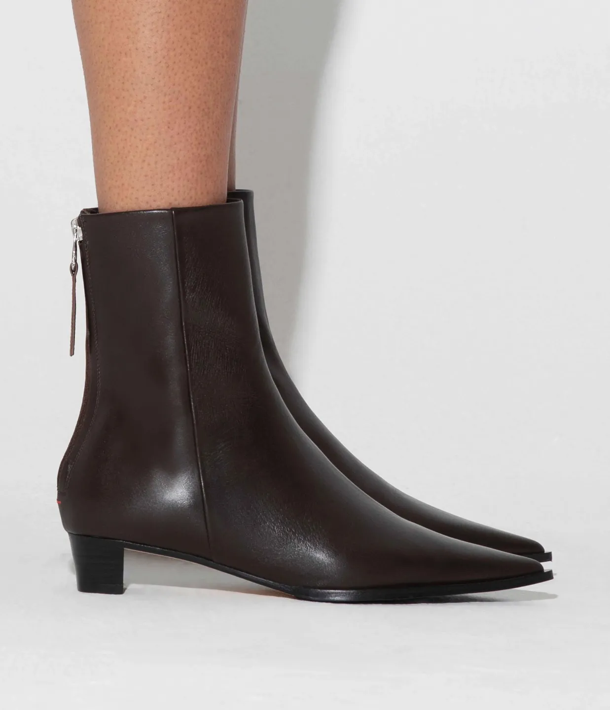 Harriet Calf Leather Ankle Boot in Moka