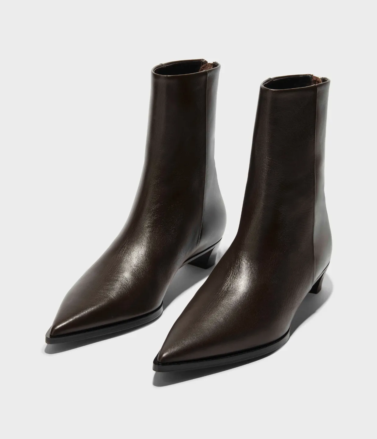 Harriet Calf Leather Ankle Boot in Moka