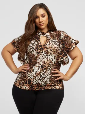 Jessamyne Leopard Print Ruffle Top Jessamyne Leopard Print Ruffle Top