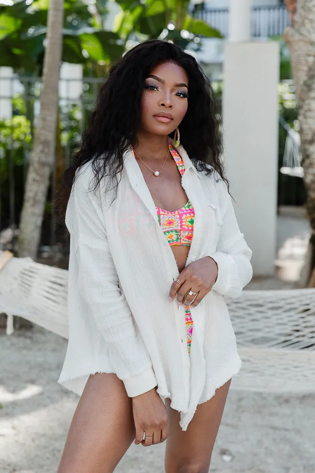Let Me Adore You Ivory Button Front Gauze Blouse FINAL SALE