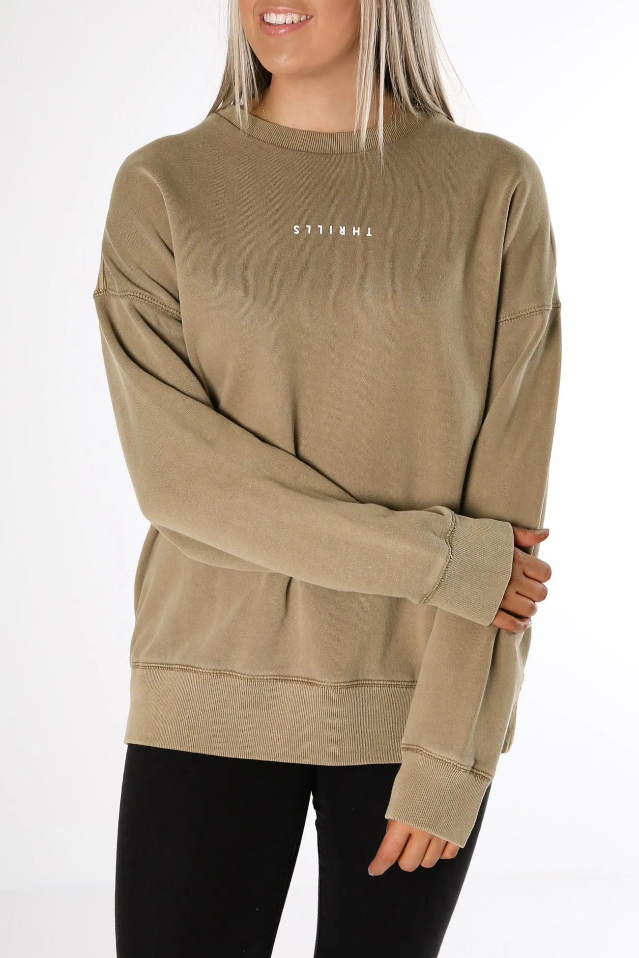Minimal Thrills Slouch Crew Moss
