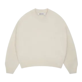 Oversized Minimal Cream Knit Sweater