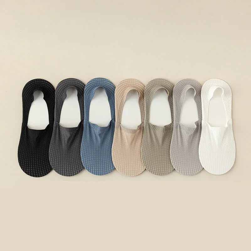 Plus Size Waffle No Show Socks(7 Pairs)