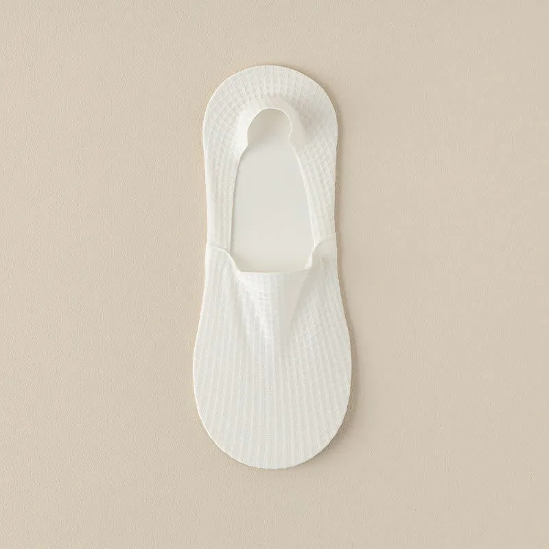 Plus Size Waffle No Show Socks(7 Pairs)