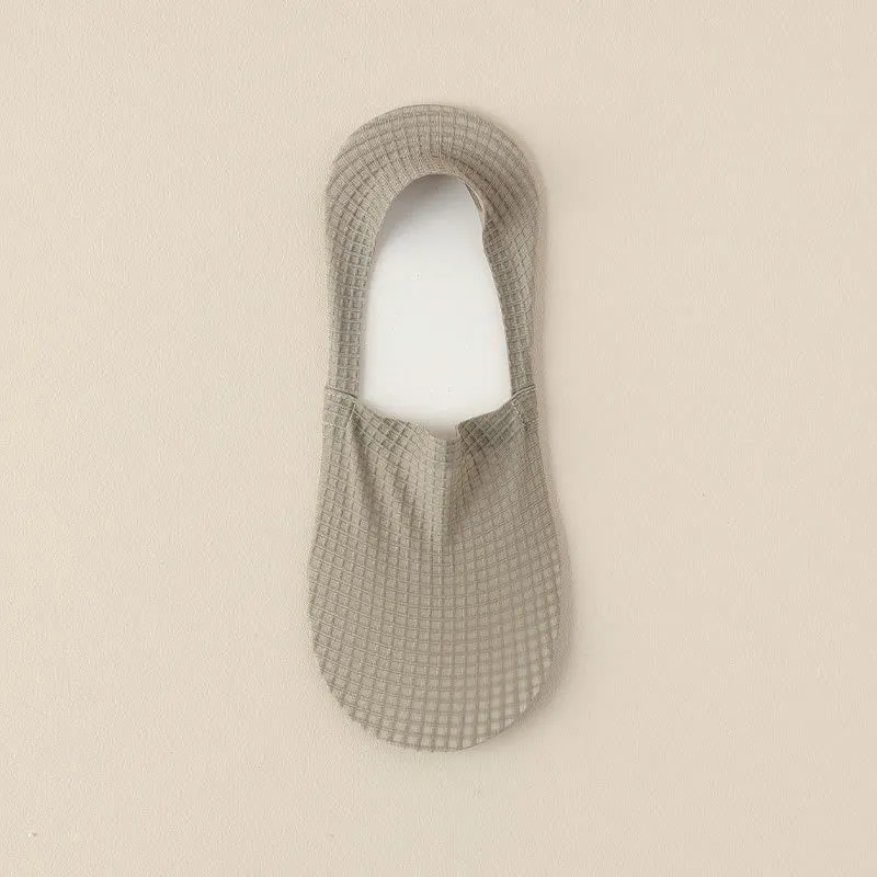 Plus Size Waffle No Show Socks(7 Pairs)