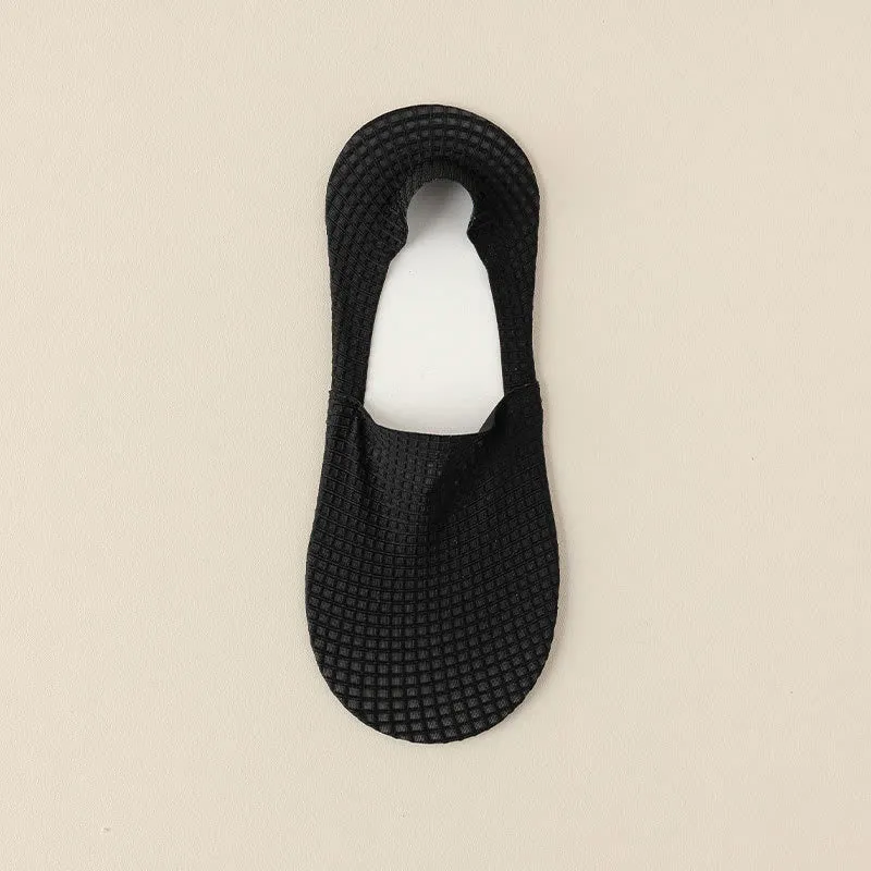 Plus Size Waffle No Show Socks(7 Pairs)