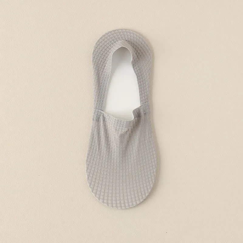 Plus Size Waffle No Show Socks(7 Pairs)