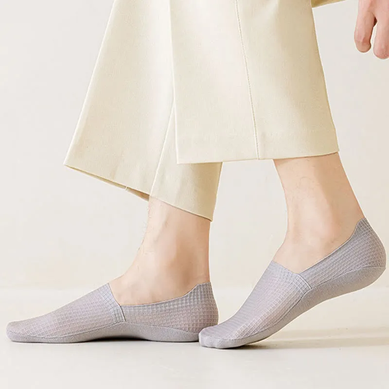 Plus Size Waffle No Show Socks(7 Pairs)