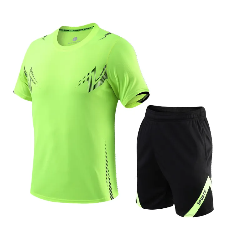 Quick-Dry Gym & Running Short-Sleeved 2-Piece Set