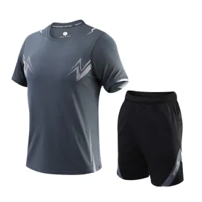 Quick-Dry Gym & Running Short-Sleeved 2-Piece Set