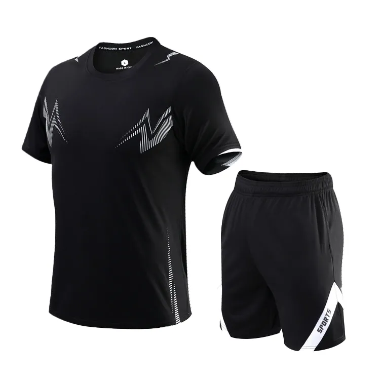 Quick-Dry Gym & Running Short-Sleeved 2-Piece Set