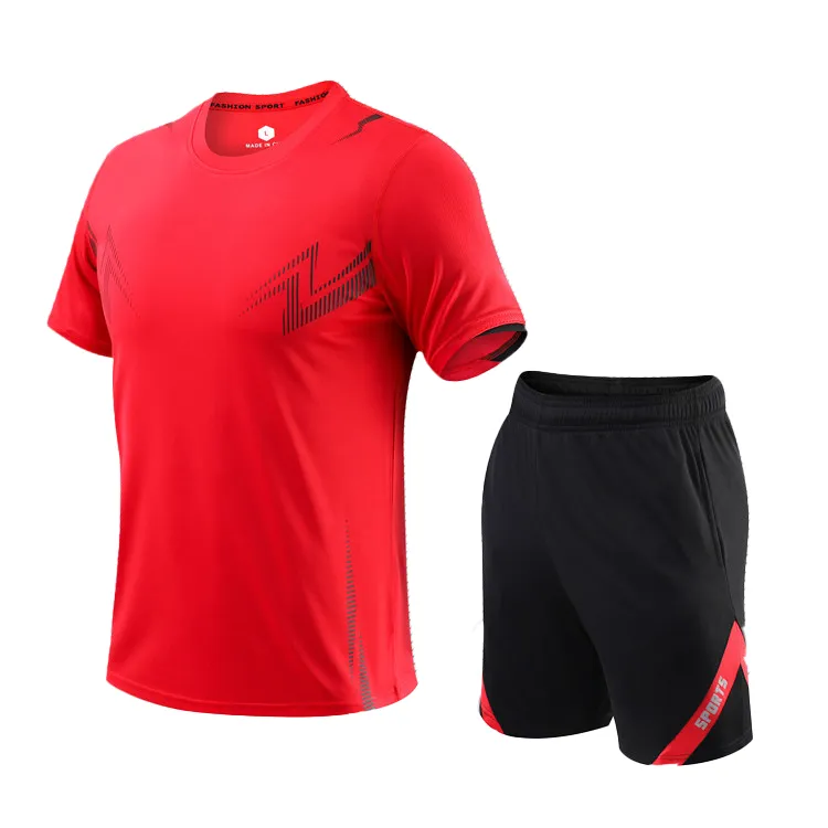Quick-Dry Gym & Running Short-Sleeved 2-Piece Set