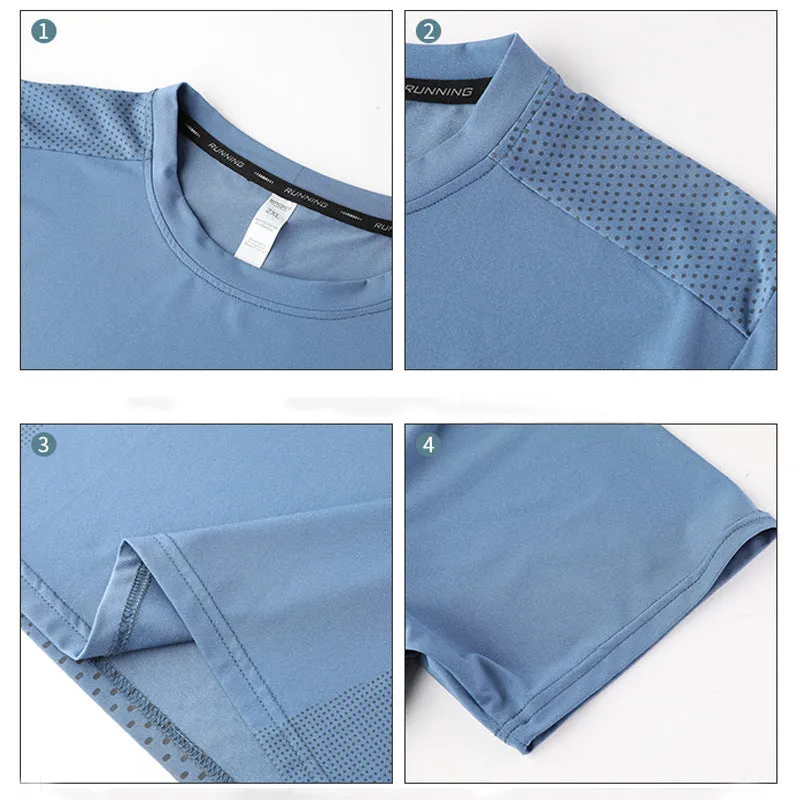 Quick-dry Icy Silk Round-neck Short-sleeved