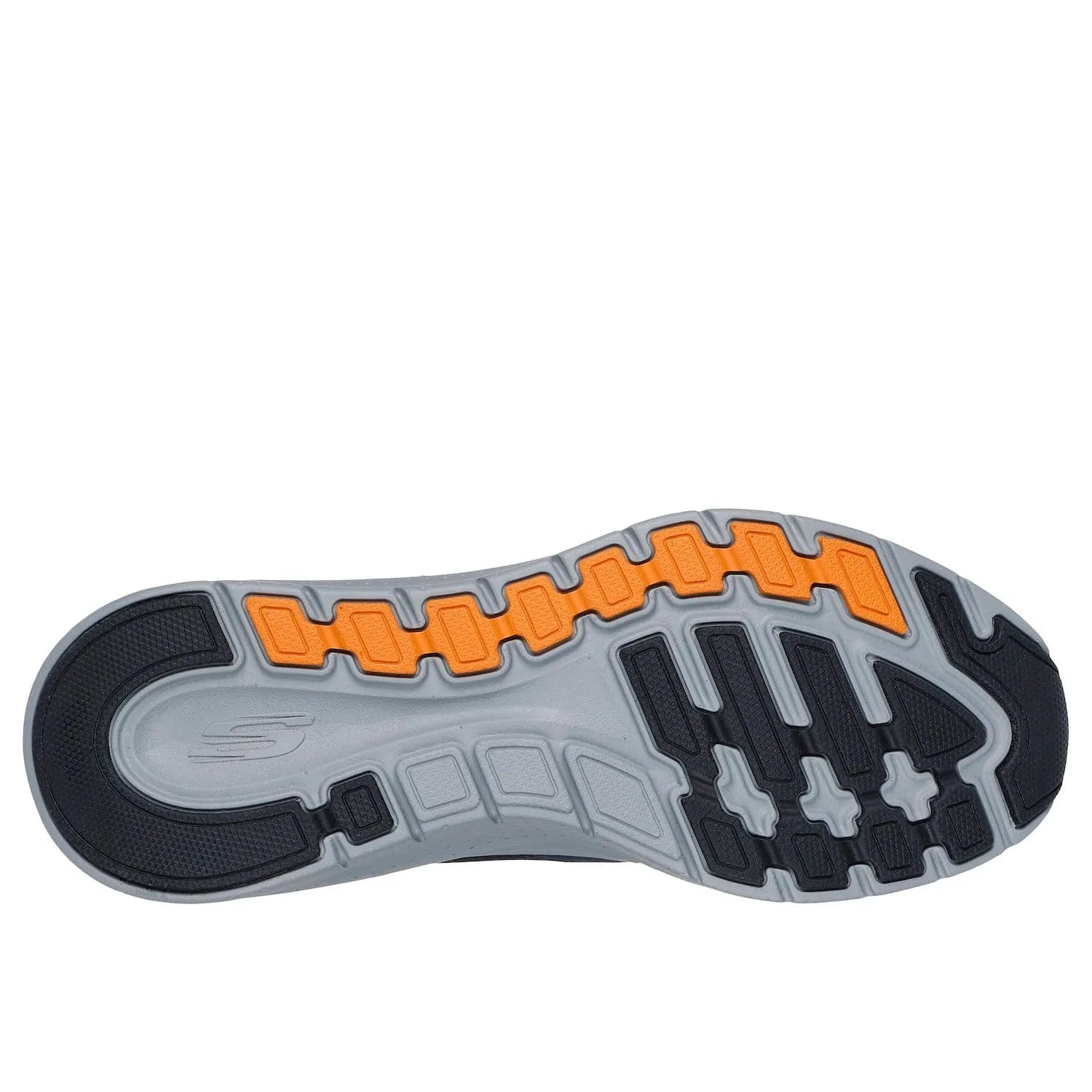 Skechers 232702 Arch Fit 2.0 - The K Mens Navy Orange Leather Arch Support Lace Up Trainers